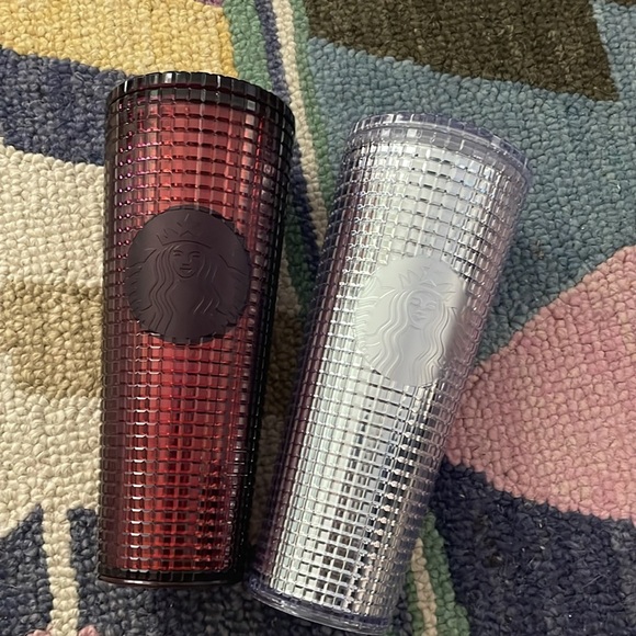Starbucks Christmas 2020 Grid Disco Ball Venti Cup 24oz x2 - Picture 2 of 14